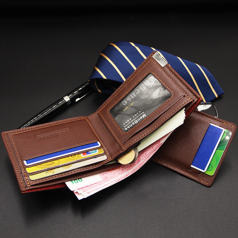 Men Leather Wallet Male Genuine Purse Money Clip Bag Short Small Credit Card Holder Coin Pouch Gift