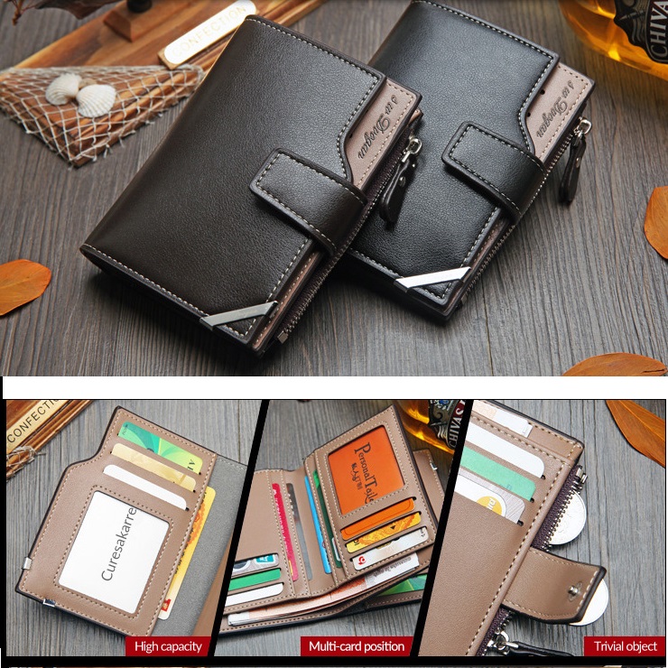 Men Leather Purse Male Genuine Cowhide Wallet Zipper Money Clip Phone Bag Card Holder Handbag Gift