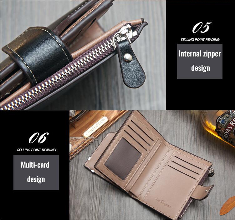 Men Leather Purse Male Genuine Cowhide Wallet Zipper Money Clip Phone Bag Card Holder Handbag Gift