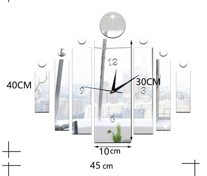 DIY 3D Wall Clock Decor Living Room Hanging Mute Digital Mirror Home Office Fashion Sticker Clocks