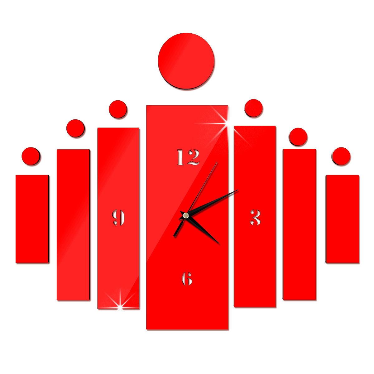 DIY 3D Wall Clock Decor Living Room Hanging Mute Digital Mirror Home Office Fashion Sticker Clocks
