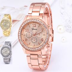 Geneva Women Watches For Lady Wrist Watch Ladies Watches Luxury Quartz Stainless Steel Band Casual Fashion Valentine's Day Gift Rose Gold One Size