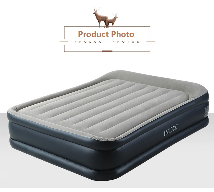 Intex Airbed Inflatable Mattress with Built-in Pump Soft Durable Portable Folding Air Bed Queen Size