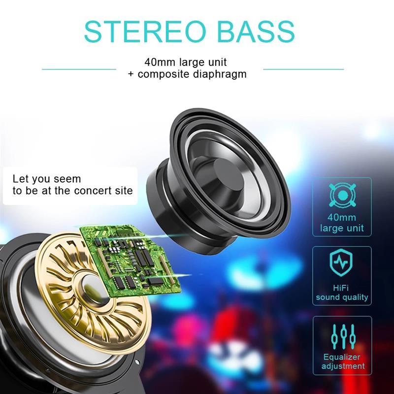 Wireless Stereo Bass Bluetooth Headphone Sports Foldable Headset MP3 Player Sports Speakers With Mic Microphone TF For IOS/Android