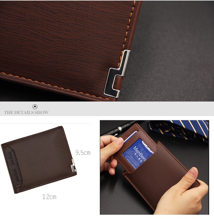 Men Leather Wallet Male Genuine Purse Money Clip Bag Short Small Credit Card Holder Coin Pouch Gift