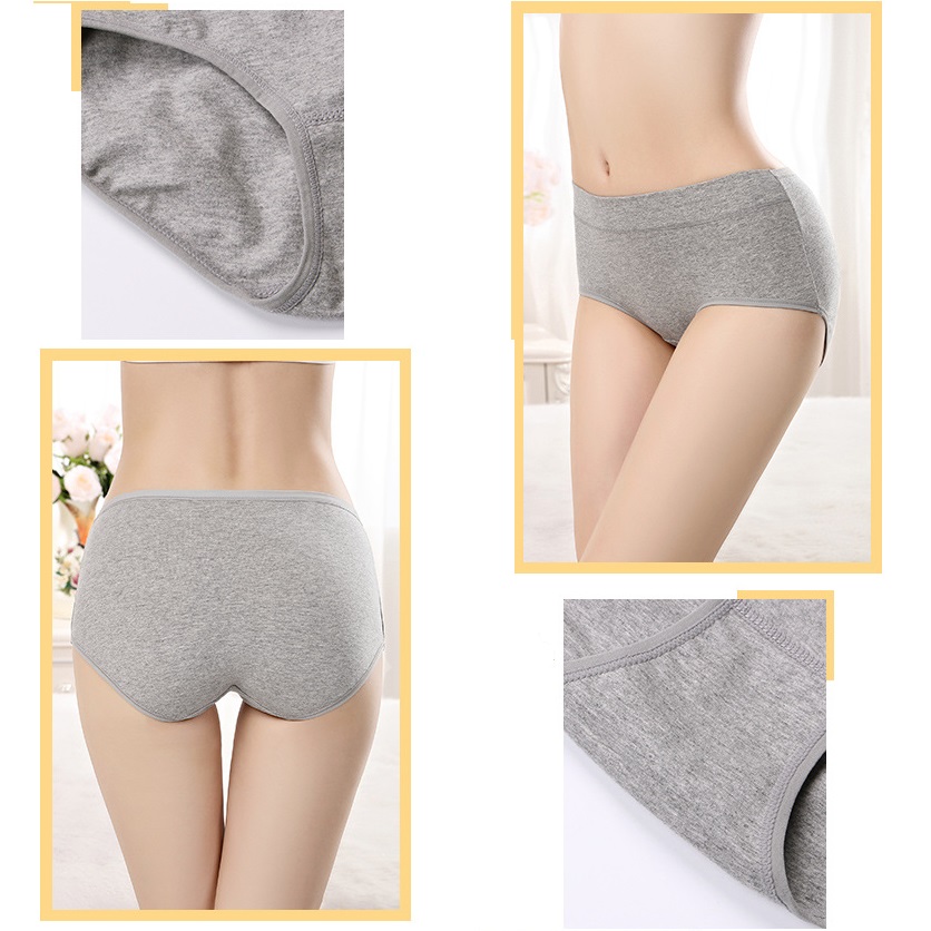 4 Pack Pure Cotton Women Underwear Panties For Ladies Sleepwear Seamless Plain Lingerie Hipster