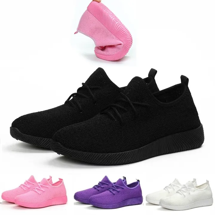 Lady Sport Shoes Fitness Athletic Sport Shoes Sneakers Breathable  Lightweight Women Running Gym Light Casual Soft Woman Big Small Size Black  42