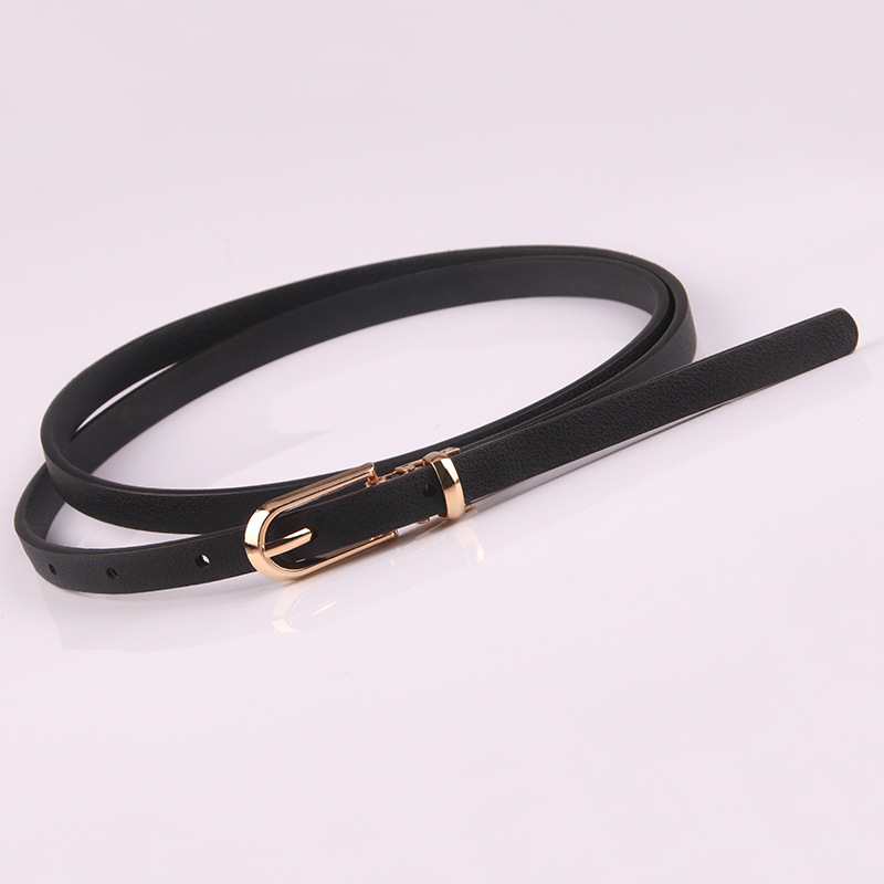 Adjustable Fashion Ladies Belts Thin Women Belts PU Leather Buckle Belt Dress Skirt Jeans Suit Pants Trousers Accessories Waist Belt Chain Girdle Sashes Cummerbunds Female Strap La Black 105cm LengthBlack 105cm Length