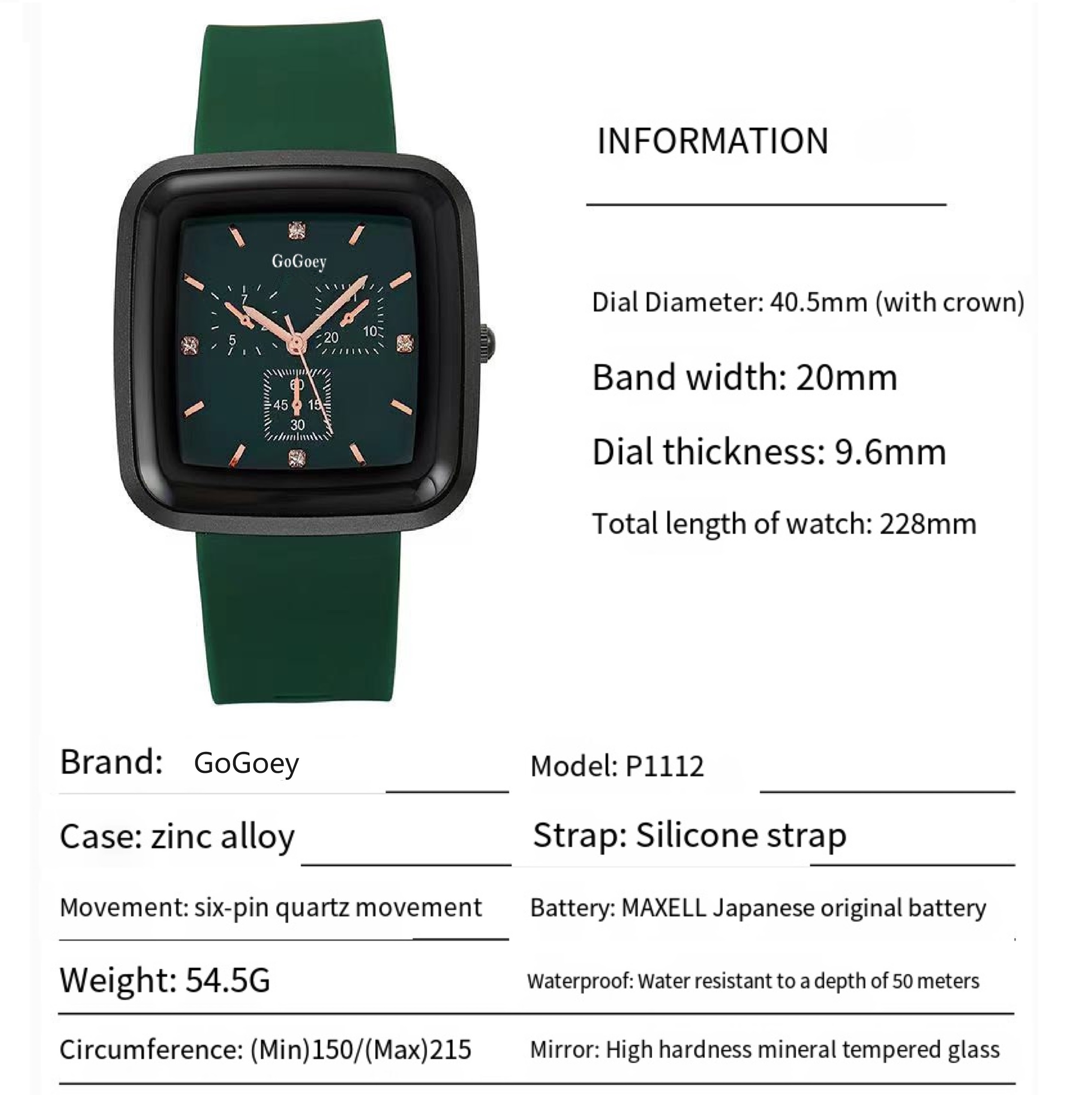 Luxury Quartz Women Watch Rubber Straps Lady Watch Stainless Steel Good Luxury Wristwatch Waterproof Wrist Watch Black Square Female Watches Valentines Christmas Gift Fashion Luxury Business Sport