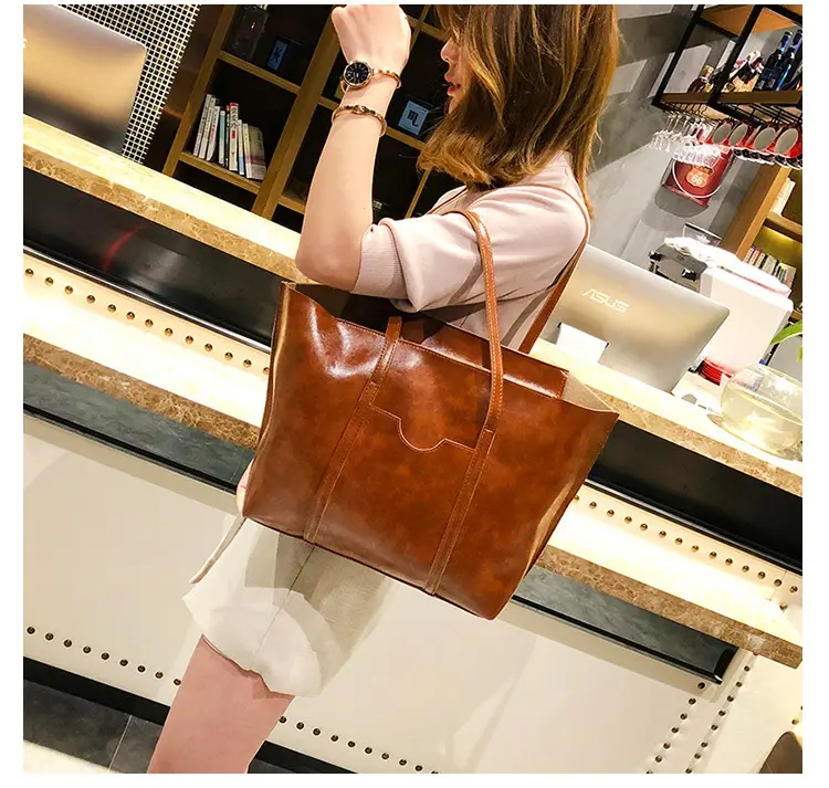 4Pcs/Set Large Size Women Handbag Lady Shoulder Bag Sling Bags Handbags For Ladies Hand Bags PU Leather Purse Wallet Handbags For Ladies Gift