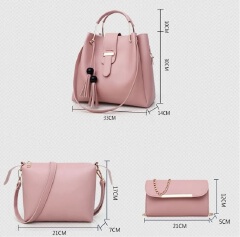 3pcs/Set Big Large Capacity Durable PU Leather Lady Handbags Sling Bags For Ladies Hand Bags Classic Fashion Women Handbags Luxury Genuine Bags Wife Girl Friend Chrismas New Year Valentine's Day Gift