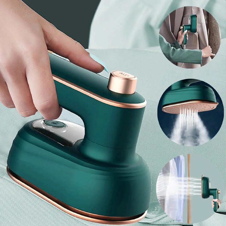 Steam Iron Portable Handheld Wet And Dry Double Hot Fabric Garment Steamer Ironbox Hanging Ironing Wrinkles Iron Boxes Lightweight Steamer Iron Box With Nonstick Soleplate Cleaner Sanitiser