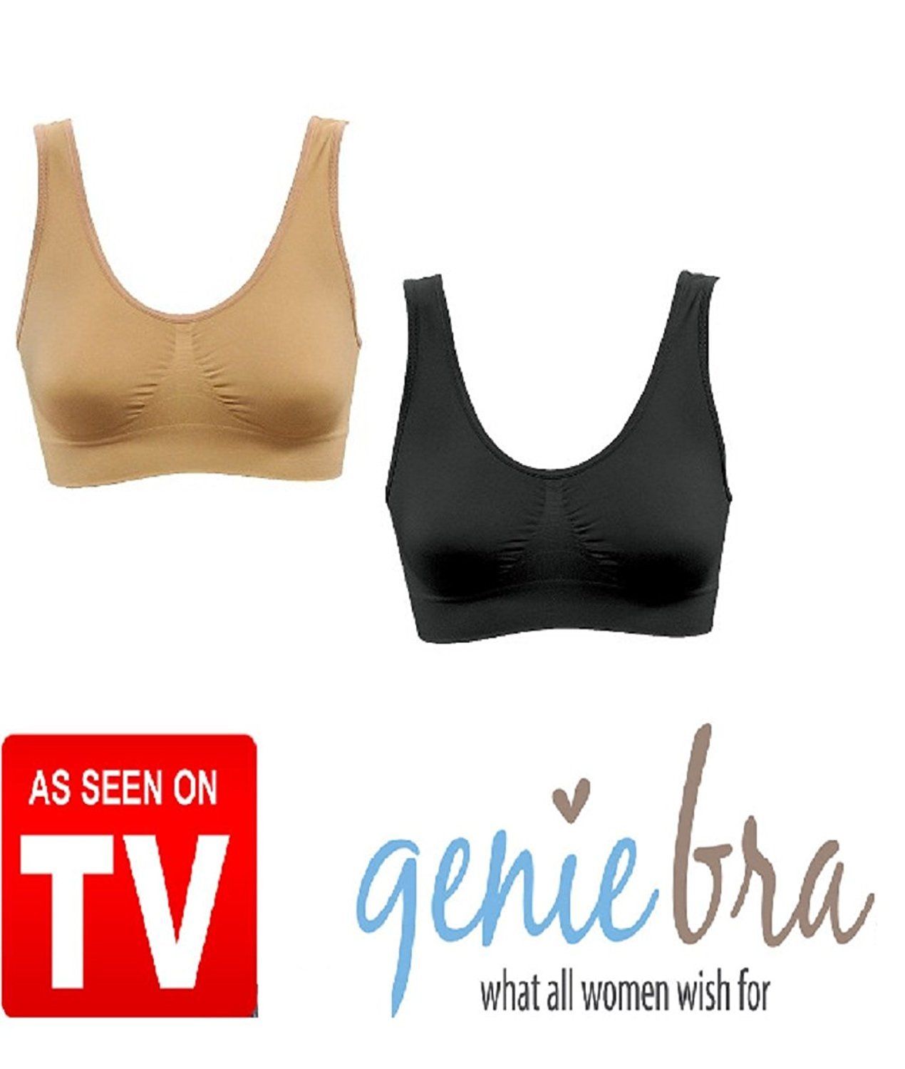 5PCS Genie Bra With Removable pads Size M/L/XL/XXL Double Fabric
