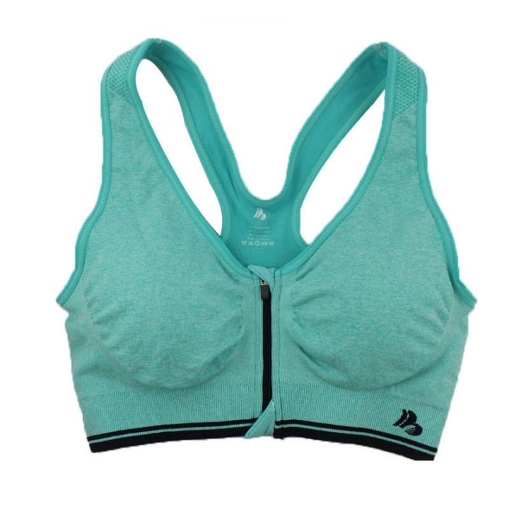 Womens Sport Yoga Top Bra for Running Gym Workout Wire Free Front Zipper