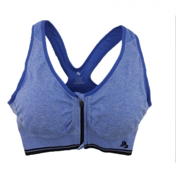 Womens Sport Yoga Top Bra for Running Gym Workout Wire Free Front Zipper