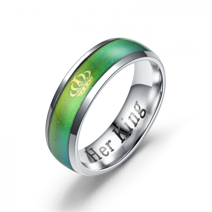 Steel Mood Rings Temperature Emotion Feeling Engagement Rings Women Men Promise Rings For Couples