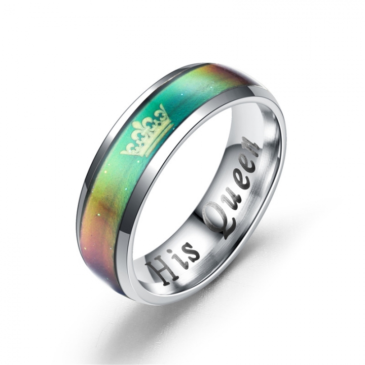 Steel Mood Rings Temperature Emotion Feeling Engagement Rings Women Men Promise Rings For Couples