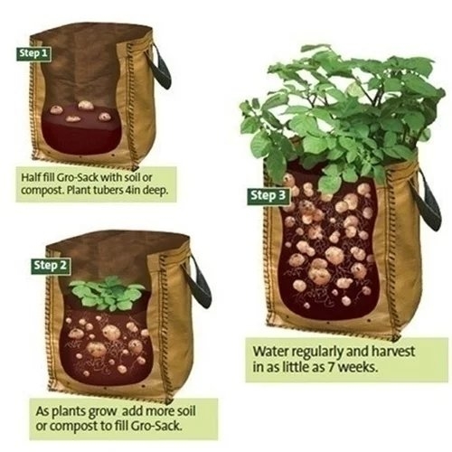 Newcomdigi Home Gardening PE Planting Bag Vegetable Potato Tomato