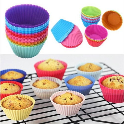 10PCS Reusable and Non-stick Silicone Baking Cups / Cupcake Liners/Muffins Cup Molds