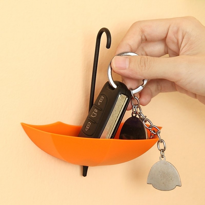 3PCS Umbrella Shaped Creative Key Hanger Rack Decorative Holder Wall Hook