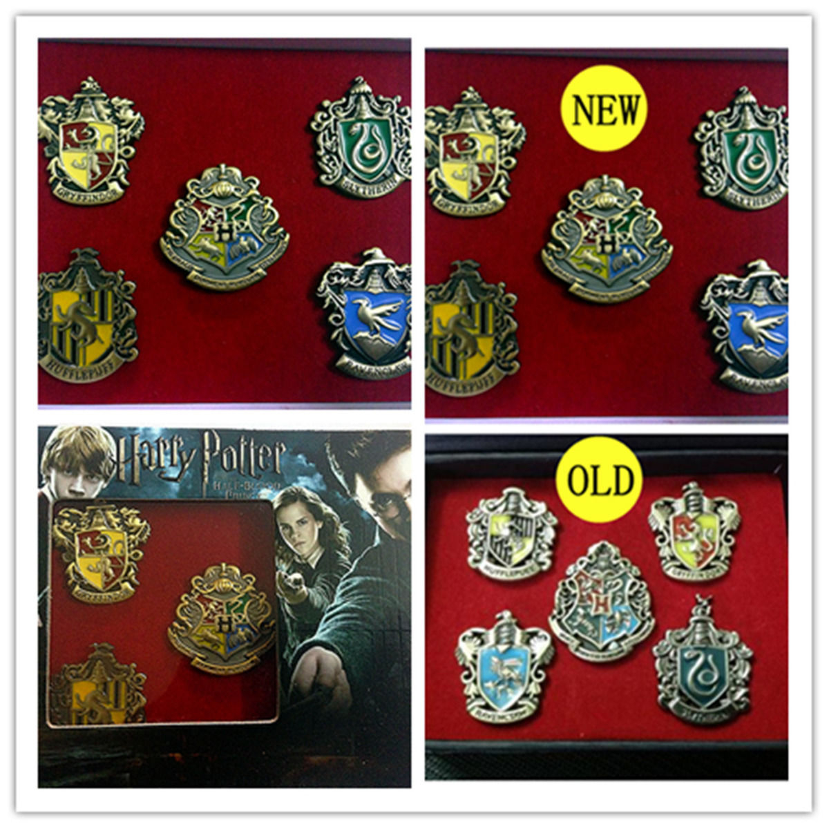 Harry Potter Hogwarts House Metal Pin Badge In Box 5 PCS without box