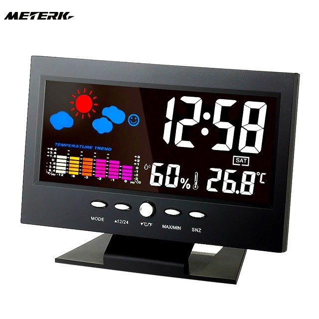 LED Digital Projection Alarm Clock Loud Snooze Calendar Weather Coloalarm clocks