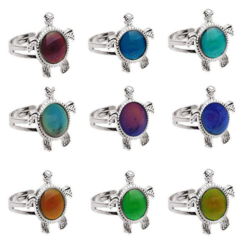 Hot Ring Turtle Color Changing Mood Ring Adjustable