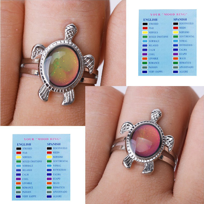 Hot Ring Turtle Color Changing Mood Ring Adjustable