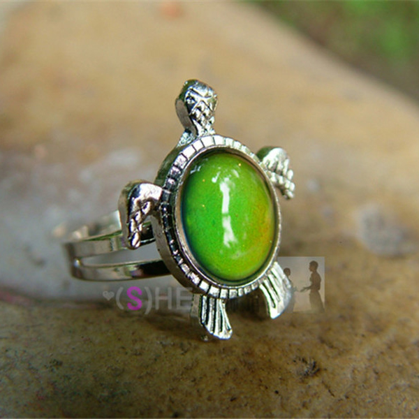 Hot Ring Turtle Color Changing Mood Ring Adjustable