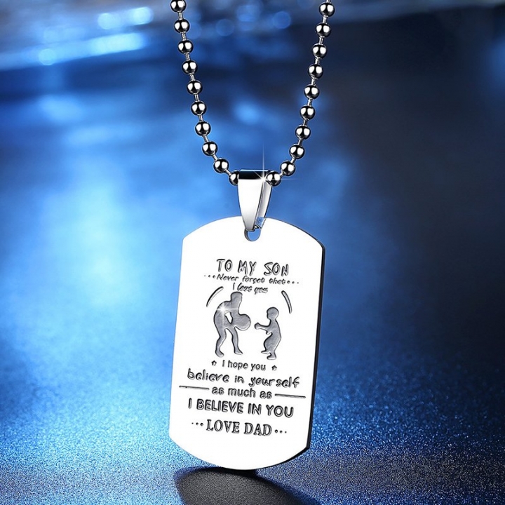 Father Son Jewelry Never Forget That I Love You Necklace Dog Tag Necklace To My Son Gift