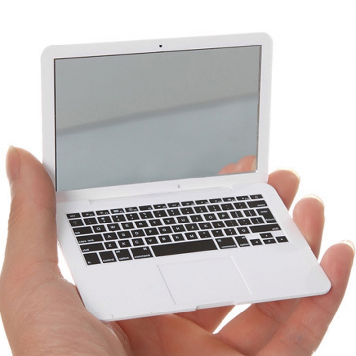 Cute MAKEUP Mini Pocket Laptop Style Clear Glass Women Cosmetic Beauty Mirror Fashion Notebook