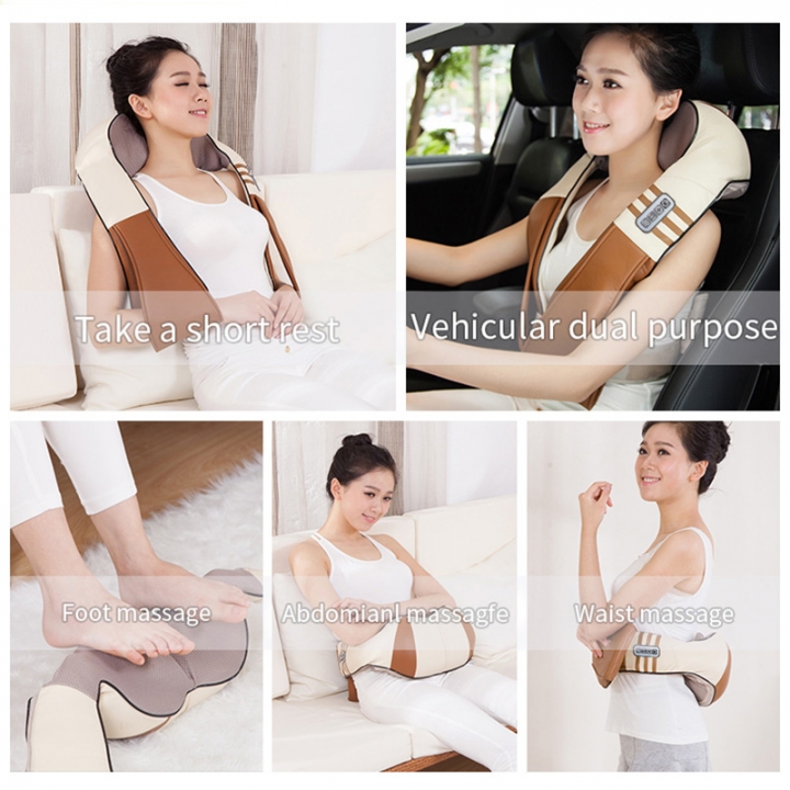 U Shape Electrical Shiatsu Back Neck Shoulder BodyCar/Home Massager Infrared Heated Kneading
