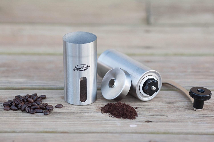 Manual Coffee Grinder, Conical Burr Mill Brushed Stainless Steel