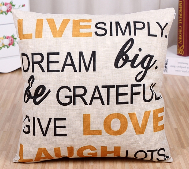 Different Cushion Cover Home Pillow Case Cotton Linen Sunshine Love Letter Cushion Sofa Bedroom