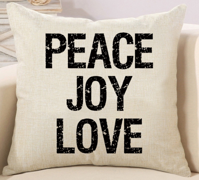 Different Cushion Cover Home Pillow Case Cotton Linen Sunshine Love Letter Cushion Sofa Bedroom