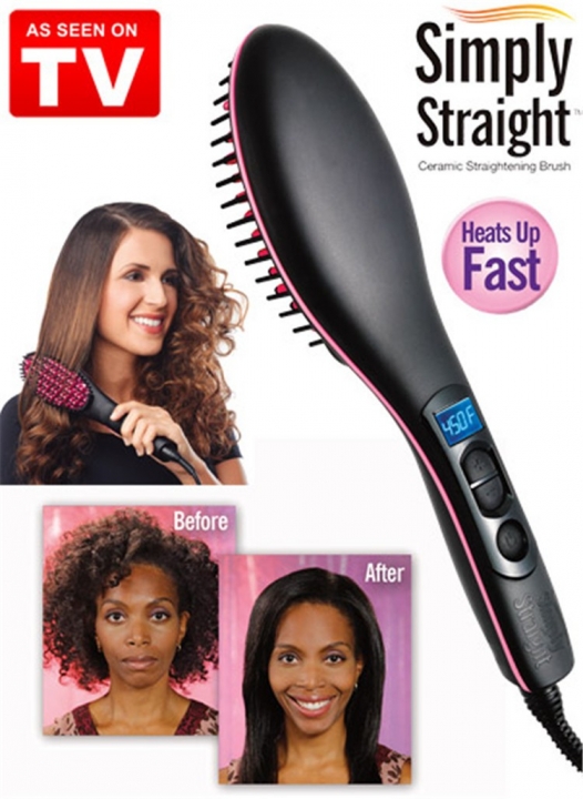 Straight Hair Straightener Comb Digital Electric Straightening Hair Dryer Brush