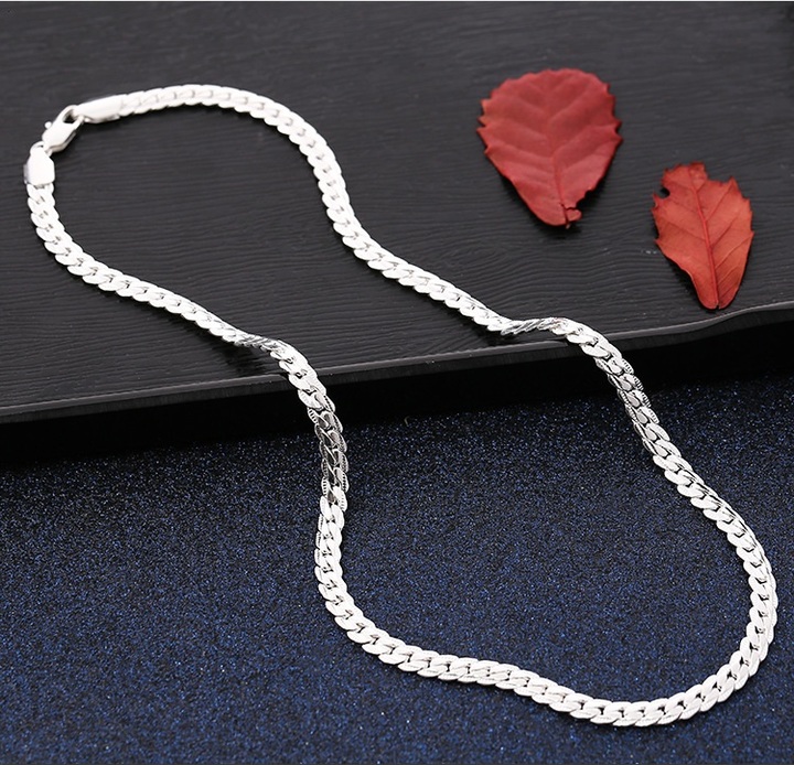 Cuban link chain necklace silver plated  gold personalzied length,jewelry finding chain for pendant