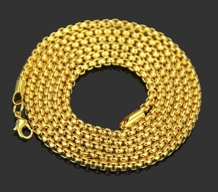 Personality Men and Women Alloy Square Pearl Necklace Long Pendant with Chain Corn Chain Chain