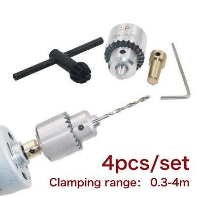 Micro Motor Drill Chucks Clamping 0.3-4mm W / Key &amp; 3.17mm 1/8 &quot;Shaft Connecting Rod
