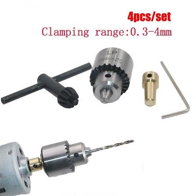 Micro Motor Drill Chucks Clamping 0.3-4mm W / Key &amp; 3.17mm 1/8 &quot;Shaft Connecting Rod