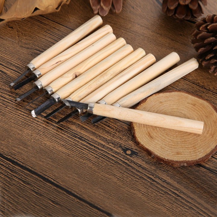 10pcs Hand Wood Carving Chisels Knife for Basic Woodcut Working DIY Tools