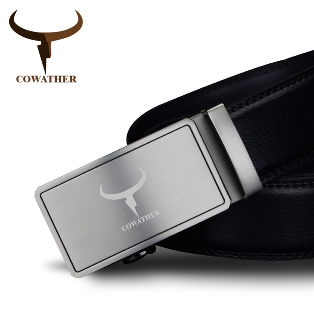 Men's Fashion 100% Cow Genuine Leather Belts Automatic Buckle Strap Male Original Brand