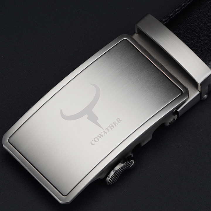 Men's Fashion 100% Cow Genuine Leather Belts Automatic Buckle Strap Male Original Brand