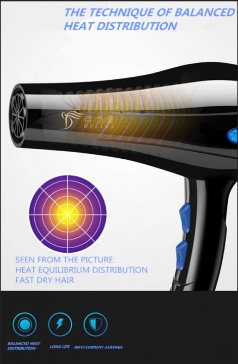 2200W Professional Electric Hairdryers Dryer Blowers Blue Light Anion Aromatherapy SPA Care Salon