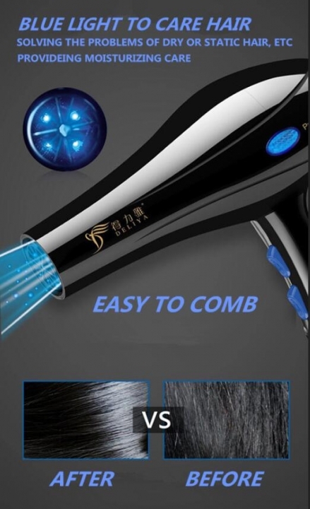 2200W Professional Electric Hairdryers Dryer Blowers Blue Light Anion Aromatherapy SPA Care Salon