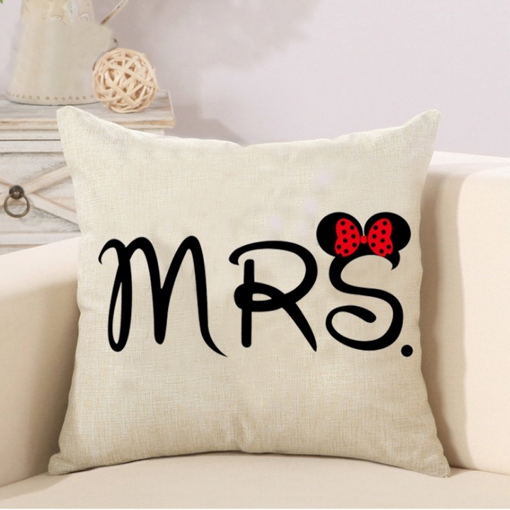2 PCS Cushion Cover Home Sweet Pillow Case Cotton Linen Sunshine Love Letter Cushion Sofa Bedroom