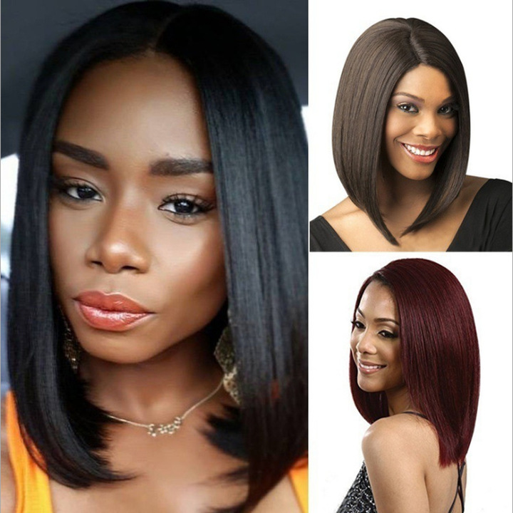 Women's Wigs Hair Straight Black Bob Wig Short For Women Black Heat Resistant Hairpieces