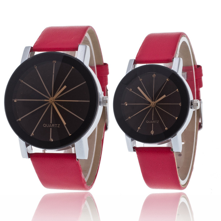 2PCS Men/Women Couple Watches Fashion Watch Quartz Dial Clock Leather Watch