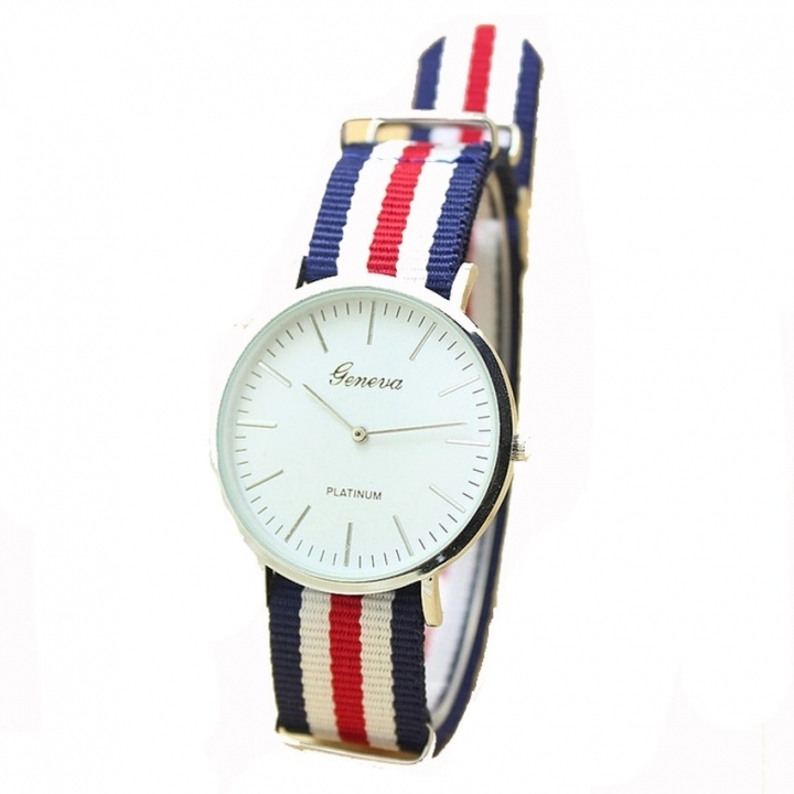 Mens Watch Fashion Casual Quartz Watch Geneva Fabric Nylon Canvas Military Wrist Watch