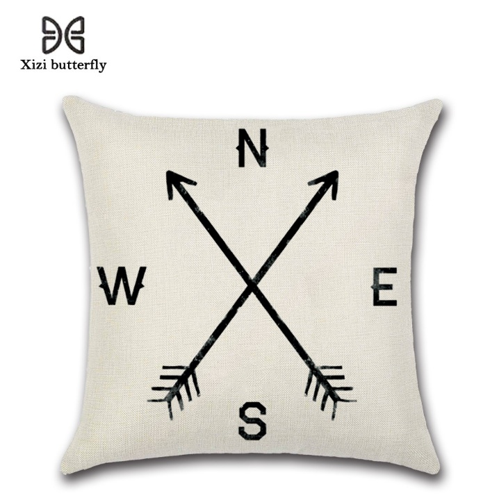 Cushion Cover Home Pillow Case Cotton Linen Sunshine Love Letter Cushion Sofa Bedroom